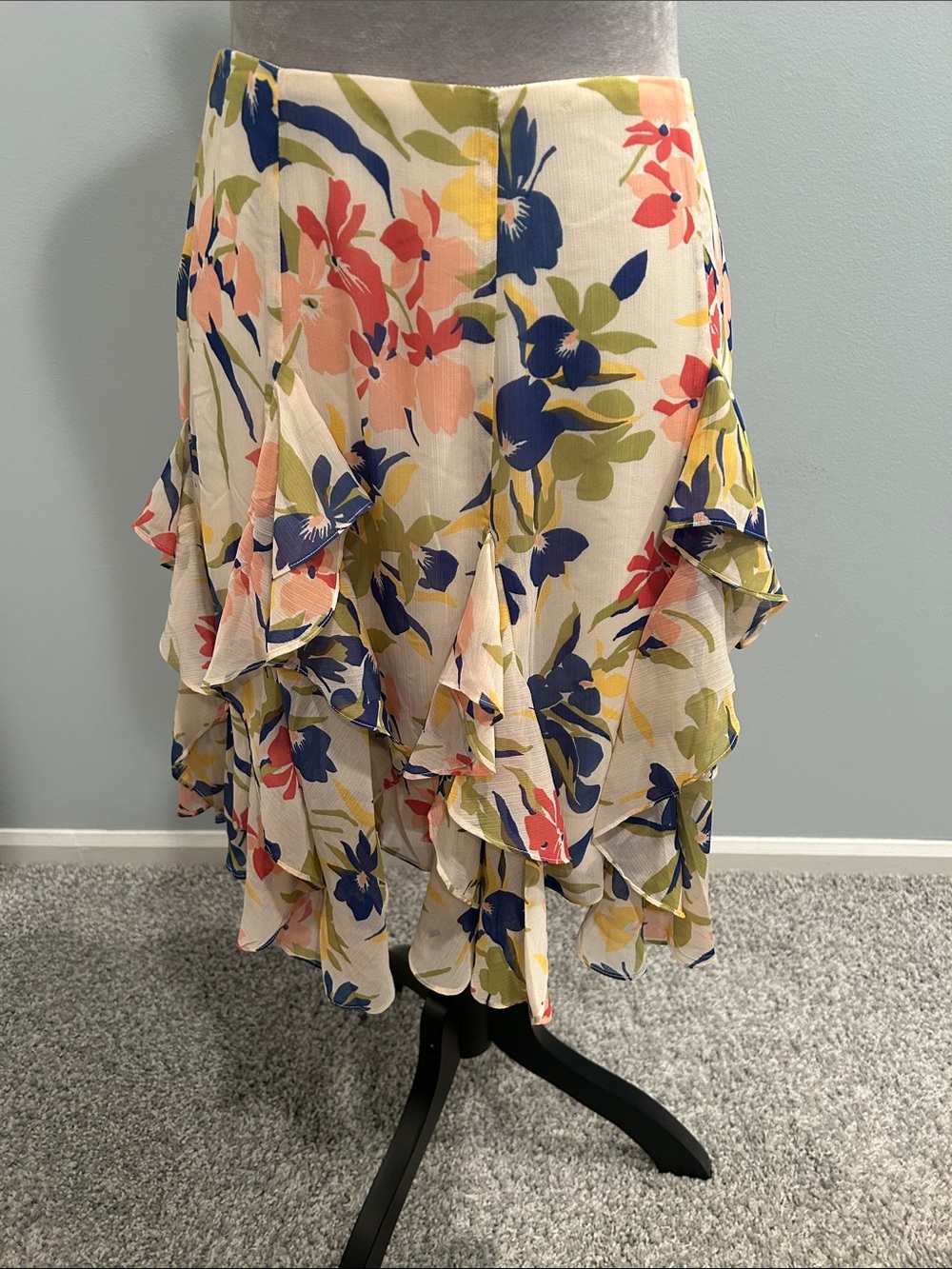 Lauren Ralph Lauren Ruffled Floral Mini Skirt 8